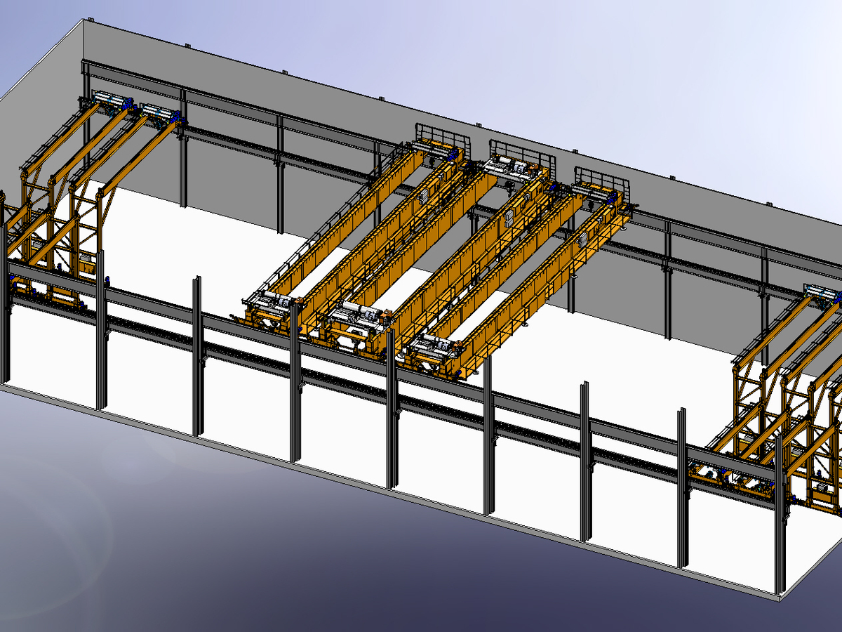 Industrial Overhead Crane Sketches